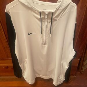 Nike White and Black Hoodie 1/4 zip lightweight Nike Team